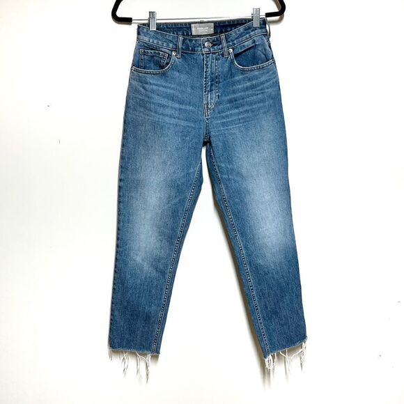 Everlane Curvy Cheeky 90’s Raw Hem Jean Sz Womens 26” Ankle - Picture 3 of 4